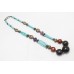 String Necklace Women Oxidized Metal Natural Multi Color Gem Stones B18